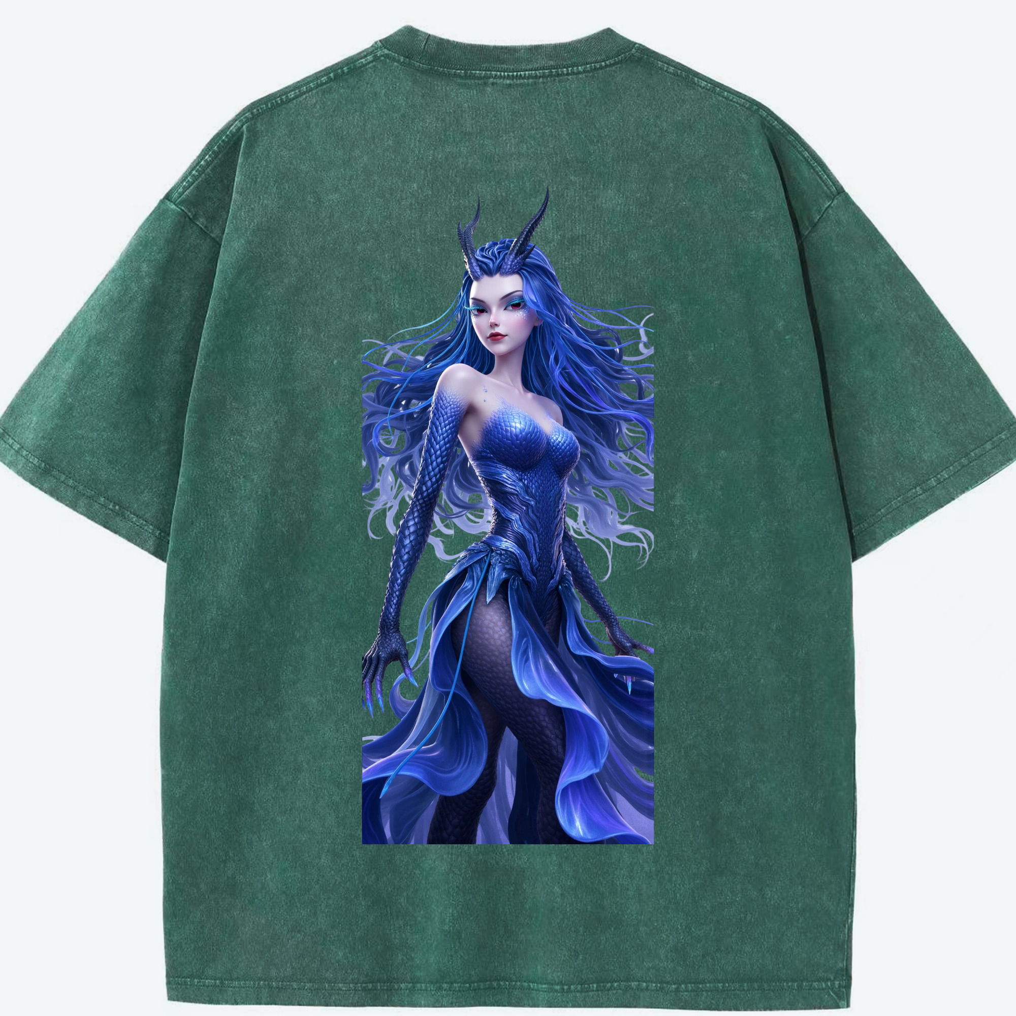（画像用） Ne Zha 2 ナタ 魔童の大暴れ 綿100% ヴィンテージ風 半袖Tシャツ（背面プリント）